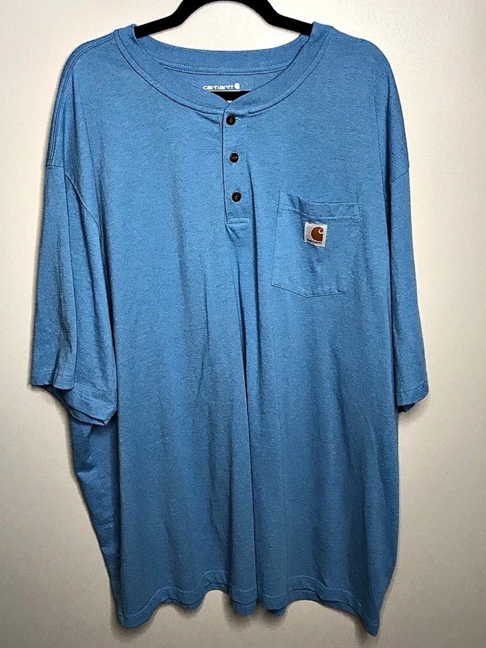 Carhartt Loose Fit Blue 4XL Short Sleeve Henley